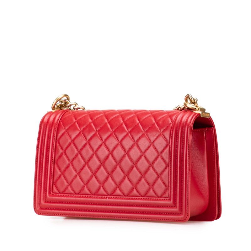 シャネル CHANEL ボーイシャネル スモール ラムスキン レッド 駅南やまご質店オンラインショップ / シャネル ボーイシャネル