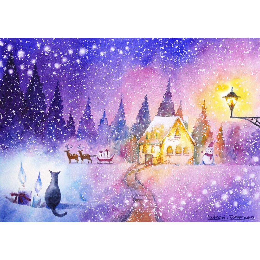 Nさま 原画 虹色の夜への願い SMサイズ 水彩画 2732 WWW_NOITHATQUANGTHANH_NET