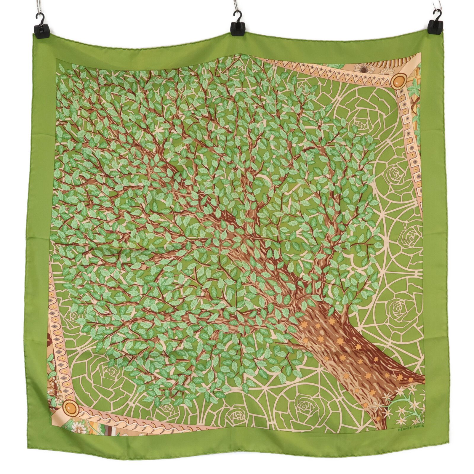 HERMES エルメス 【美品】AXIS MUNDI 世界の中心軸 シルク カレ