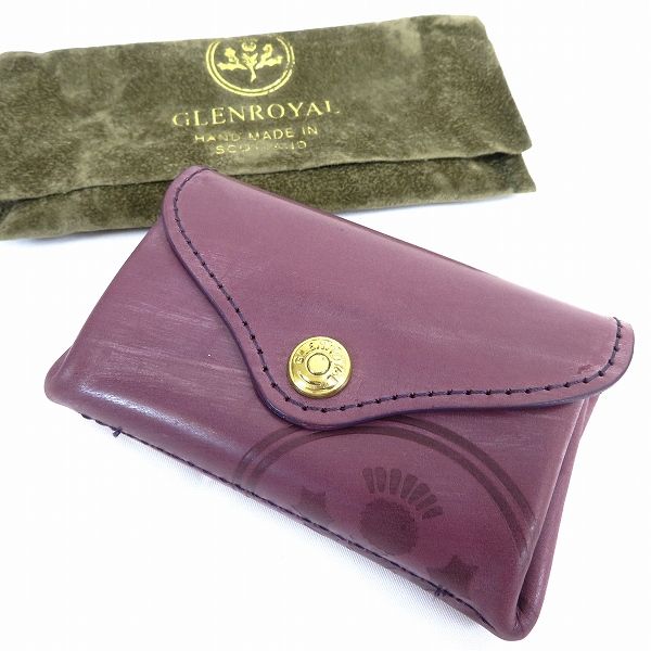ae グレンロイヤル GLENROYAL 小銭入れ コインケース 紫 財布 カードケース 牛革 本革 レザー スコットランド製 メンズ 944862 k01