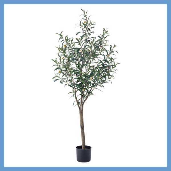フェイクグリーン 人工観葉植物 No.17 約W44×D44×H152cm オリーブ