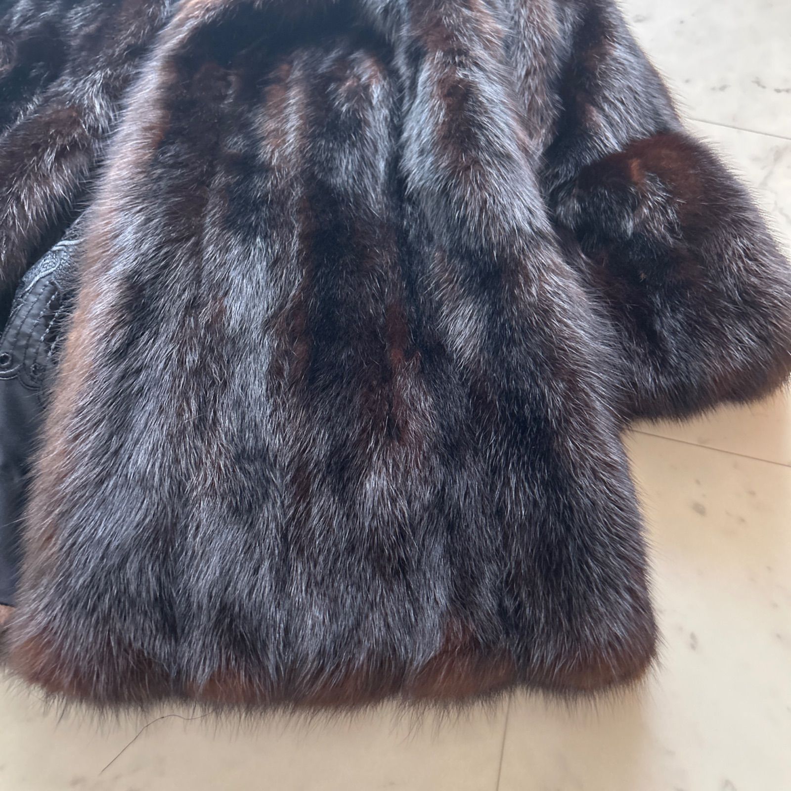 SOBOL ソボル 最高級 ロシアンセーブル 毛皮 ハーフコート 13 濃茶 SOBOL ソボル 最高級 ロシアンセーブル 本毛皮 ハーフコート 13 濃茶