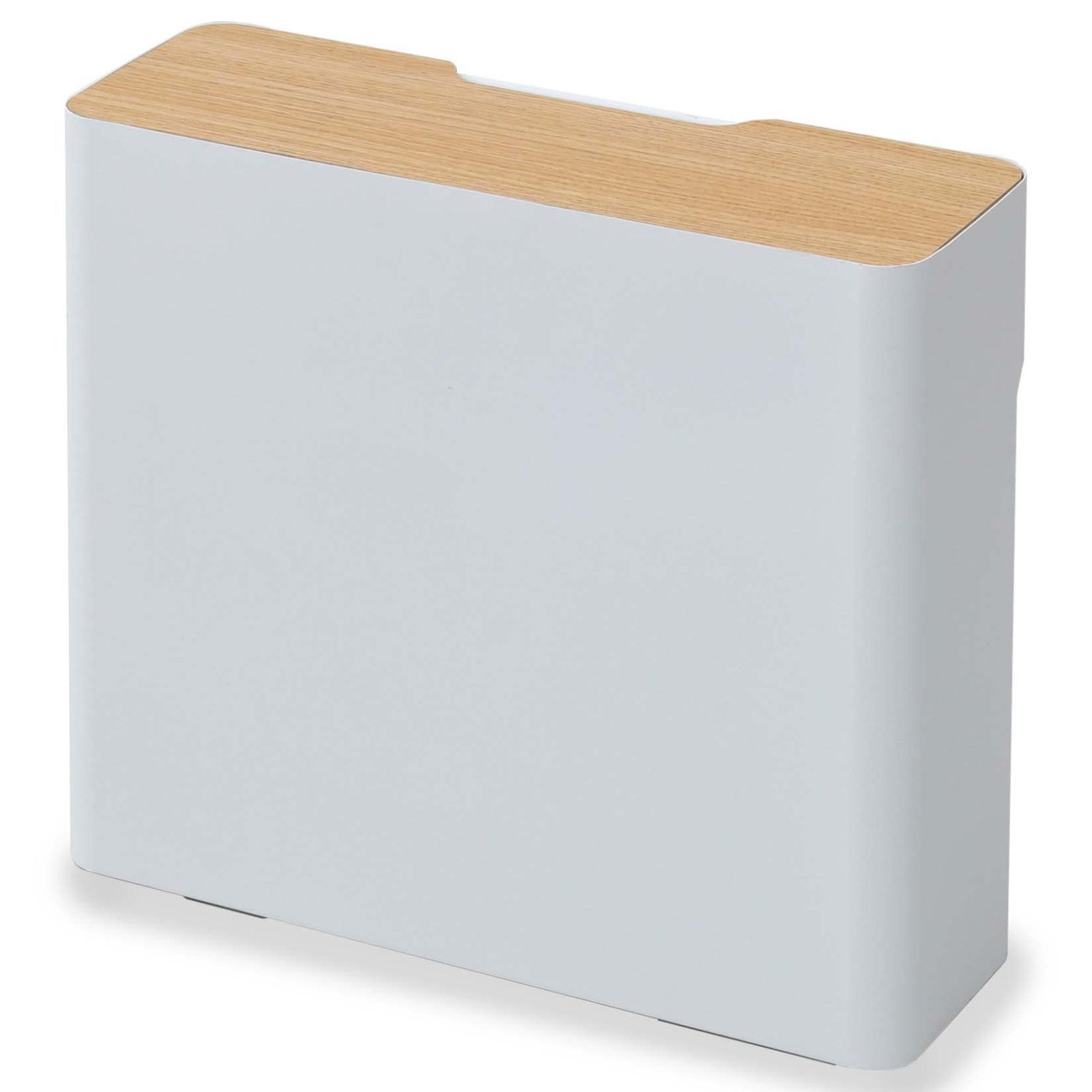 Color ホワイト_Style 幅40×高さ37 山善 YAMAZEN ケーブルボックス 大型 ルーター 収納 スチール製 マグネット対応 6つ口タップ 天板開閉 壁にぴったり 巾木よけ 滑り止め 幅40×奥行13.5×高さ37㎝ 完成品 ホワイト