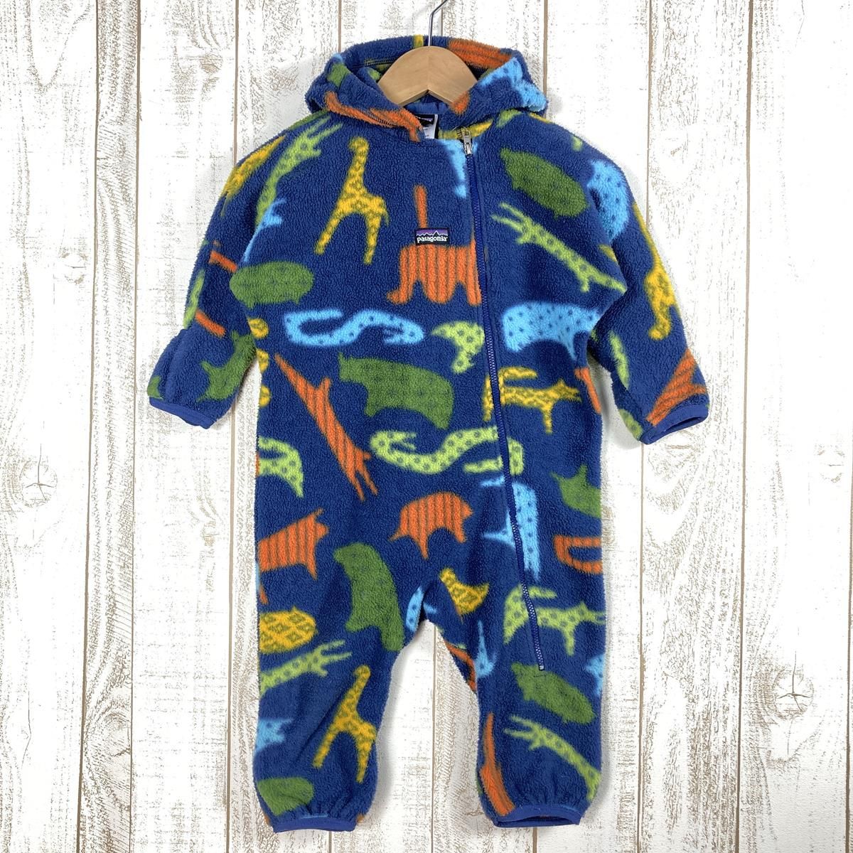 【Baby's 24M ネイビー系】 Patagonia ( パタゴニア ) ベビー シンチラ バンティング Baby Synchilla Bunting フリース カバーオール ロンパース おくるみ アニマル柄 60118 Internation