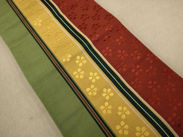 平和屋着物○男性 本場筑前博多織 角帯 霞文 証紙付き 正絹 逸品