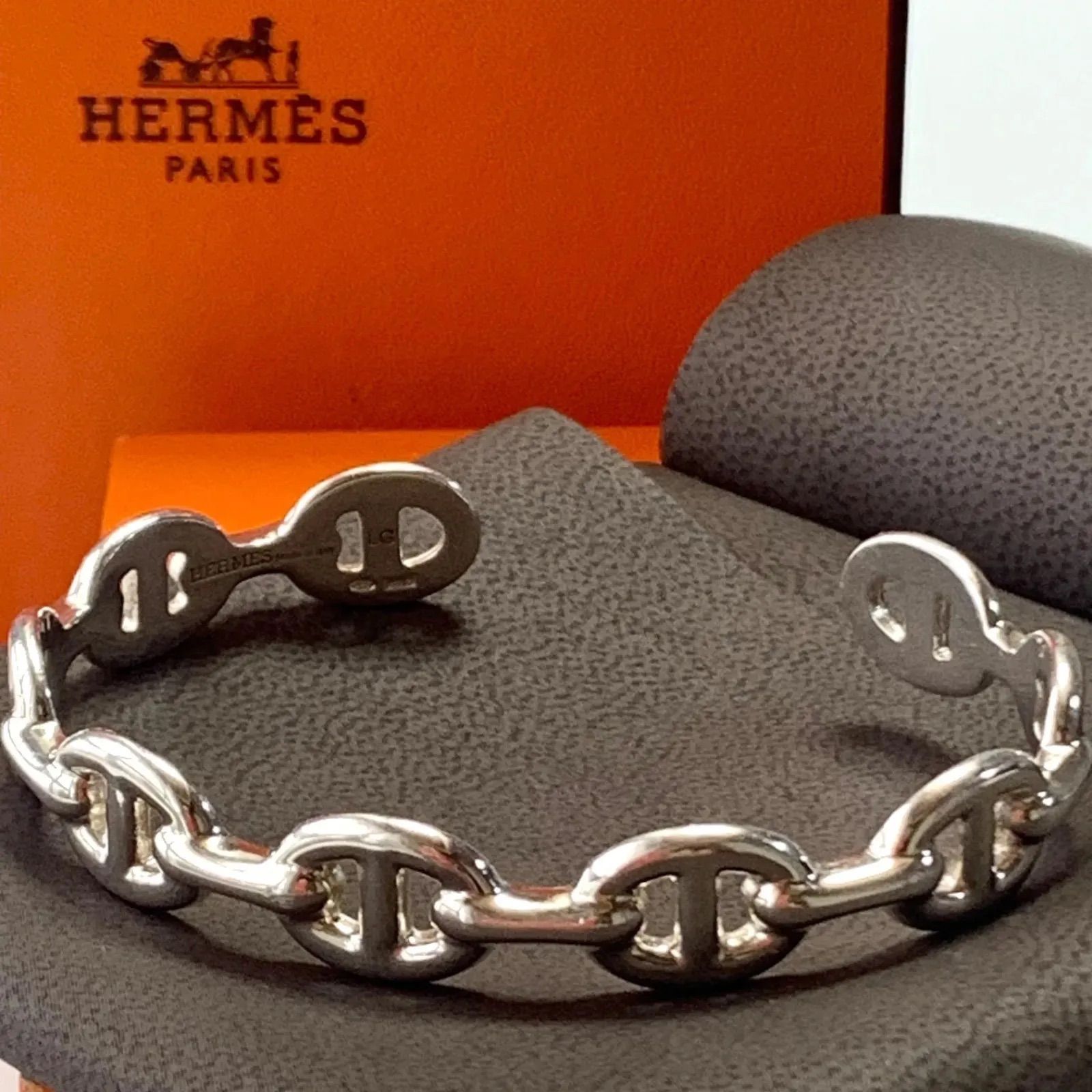 HERMES エルメス シェーヌダンクル アンシェネMM バングル SV925 #LG