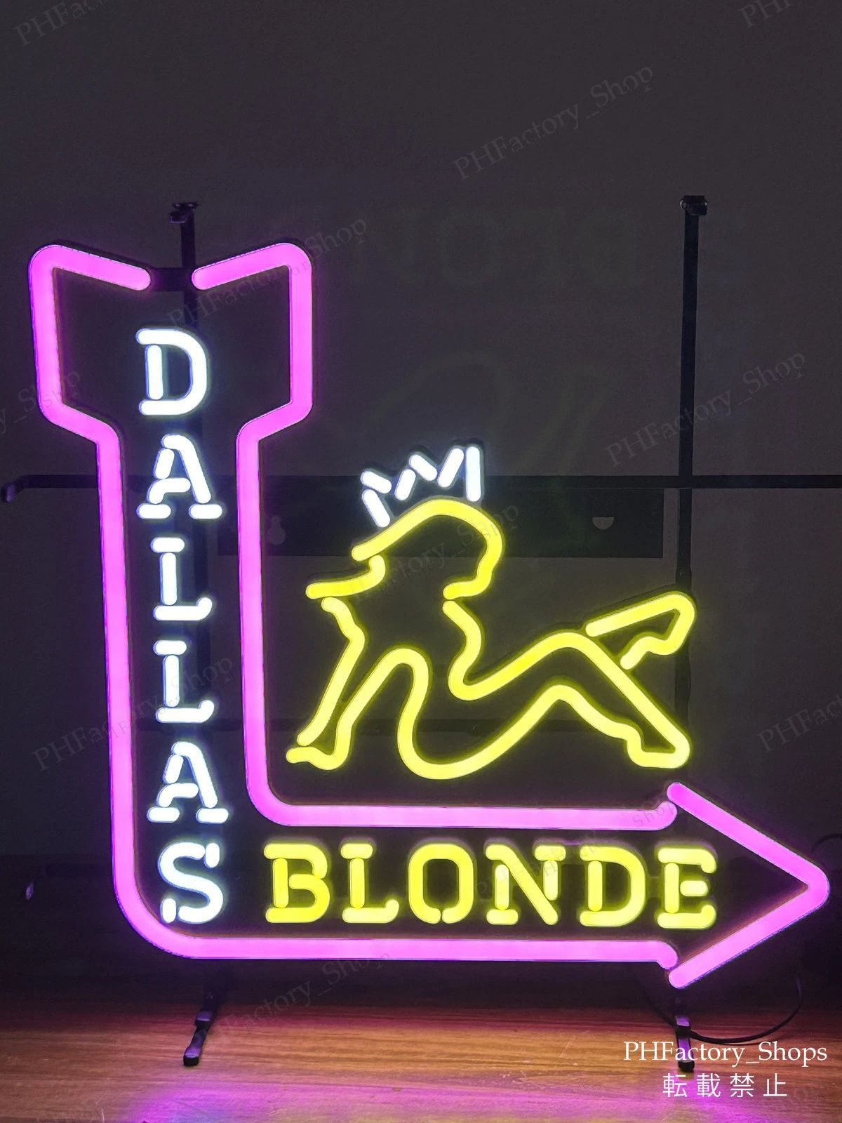 DALLAS BLOND ネオンサイン ネオン管 バーサイン 室内装飾 NEON SIGN ライト アメリカ雑貨 看板 56x56cm A248