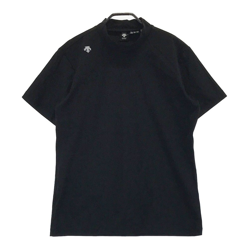 DESCENTE GOLF デサントゴルフ　モックネック　半袖シャツ　黒　L サイズ：L DESCENTE GOLF デサントゴルフ モックネック半袖T