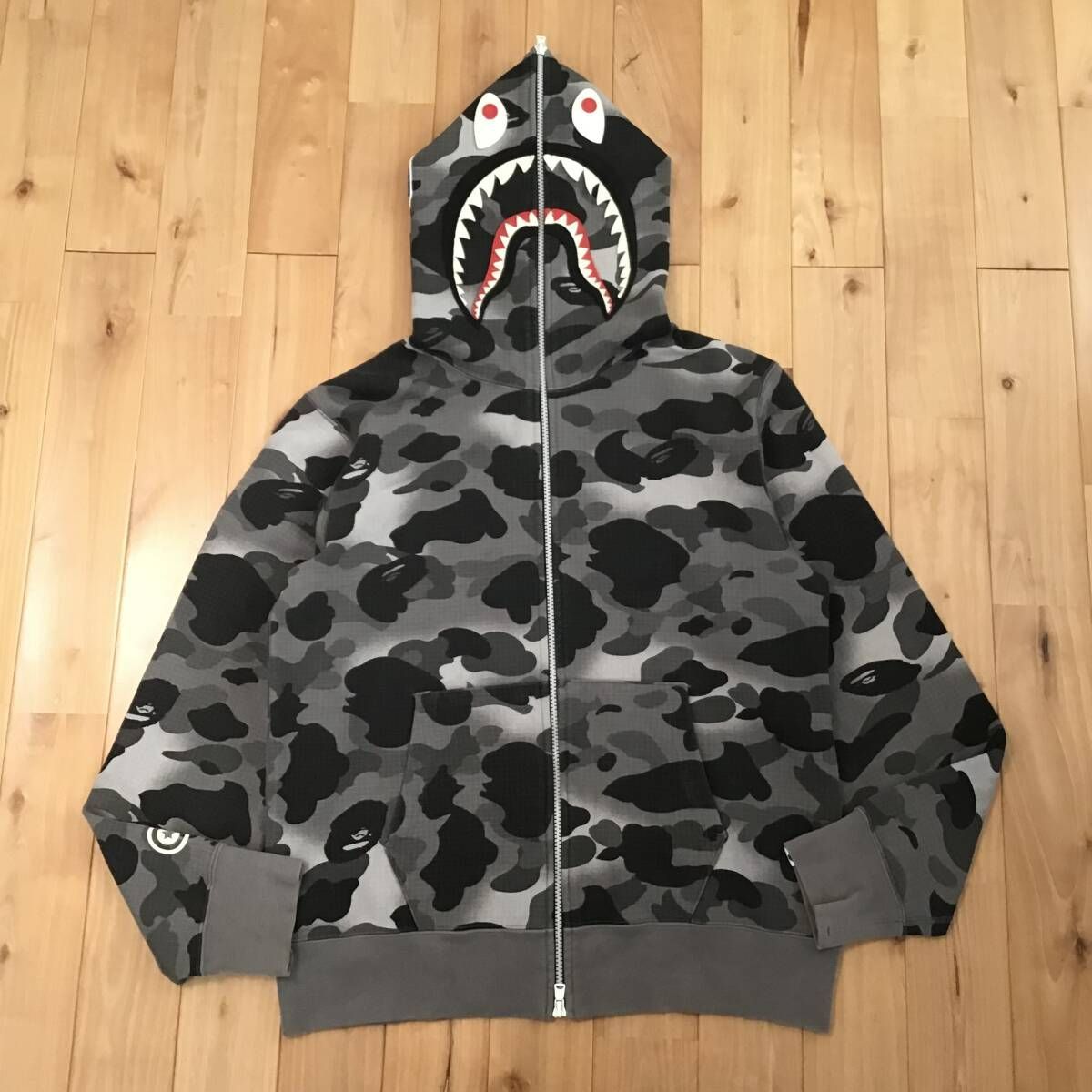 ☆蓄光☆ Grid Camo SHARK FULL ZIP HOODIE Mサイズ a bathing