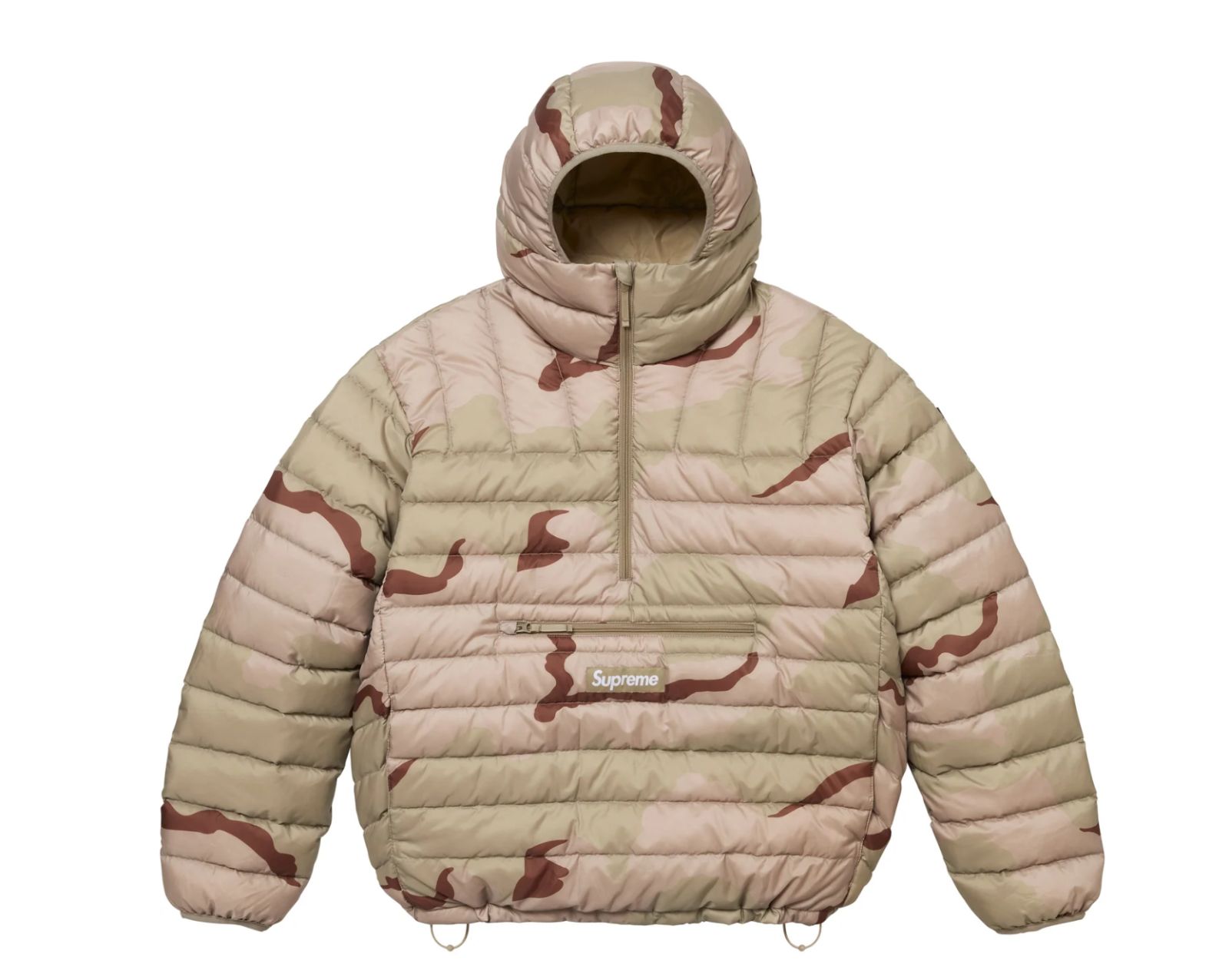 supreme Micro Down デザートカモ Lサイズ CARRYME/Supreme Micro Down Half Zip Hooded Pullover Desert Camo