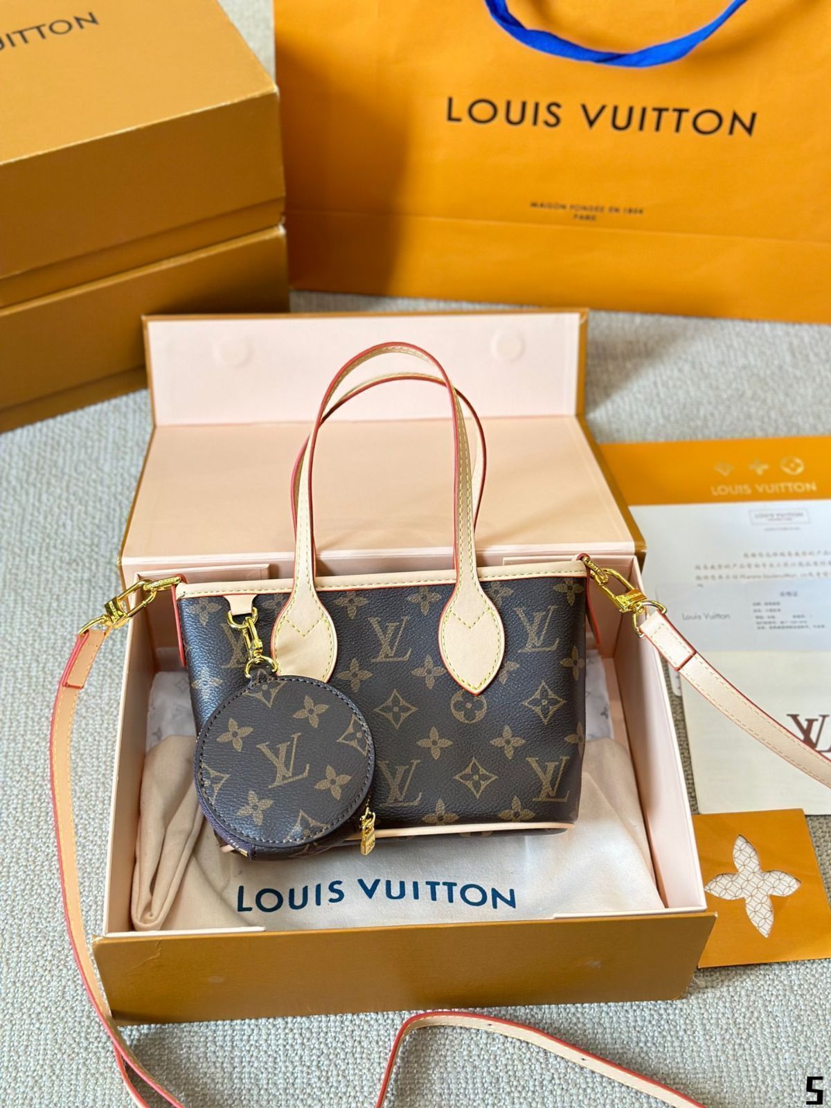 LV新型超ミニNeverfull BB|脇バッグ|ハンドバッグ リュックサック 小銭入れ 手首バッグ ショルダーバッグ -MM輸入