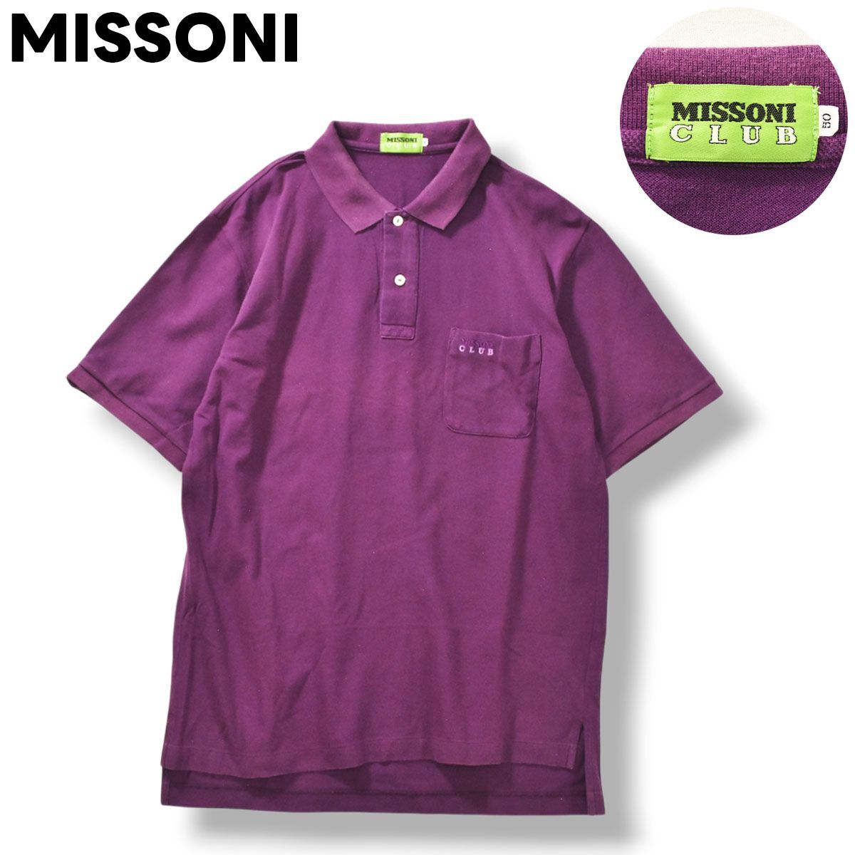 美色】 90sヴィンテージ ミッソーニ MISSONI CLUB 半袖 カノコ