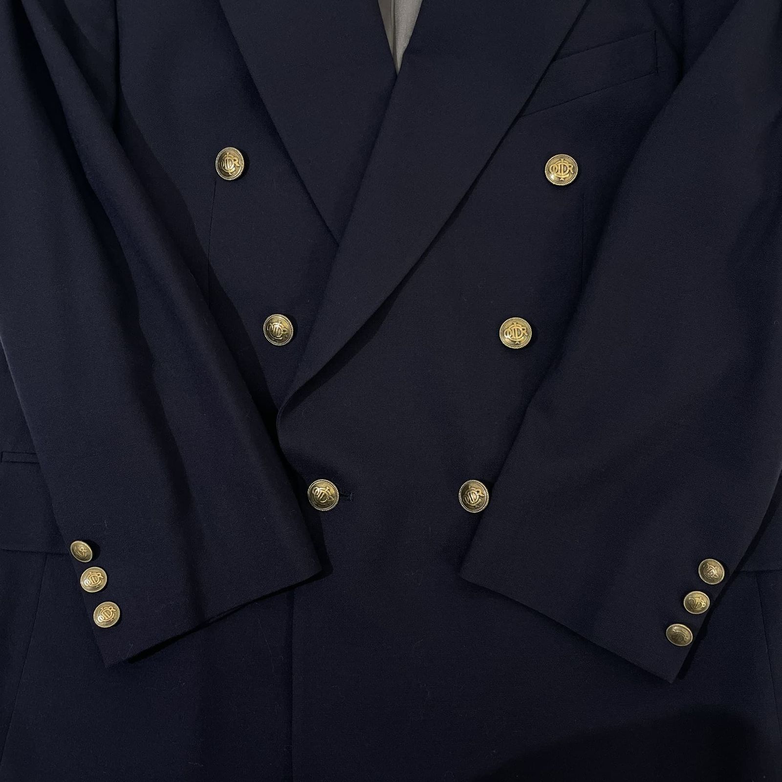 Christian Dior 金ボタンネイビー ダブルスーツ 80s Christian Dior MONSIEUR USA製 ダブル 金ボタン テーラード