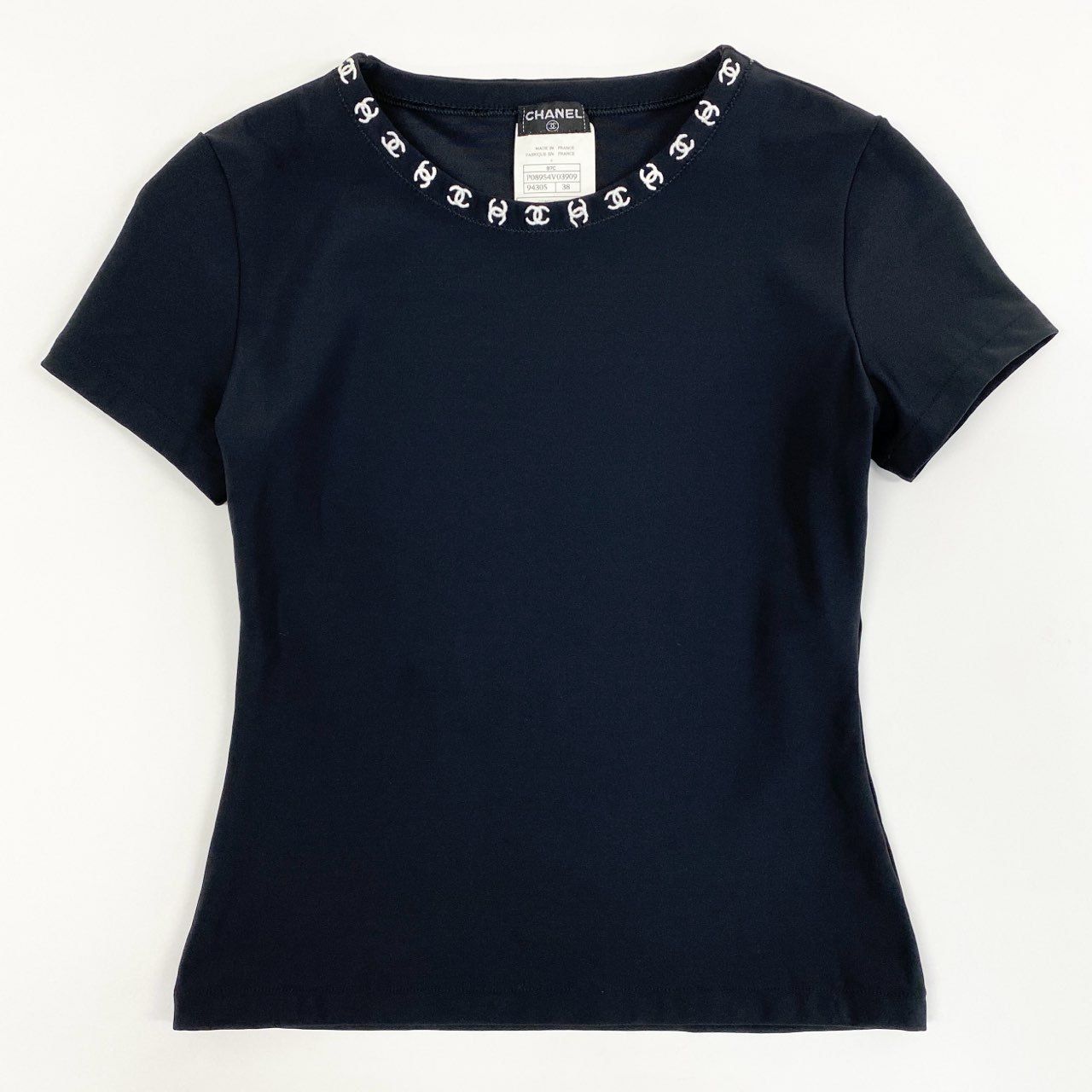48c11 CHANEL シャネル 97C マイヨ 半袖カットソー ココマーク ロゴ 