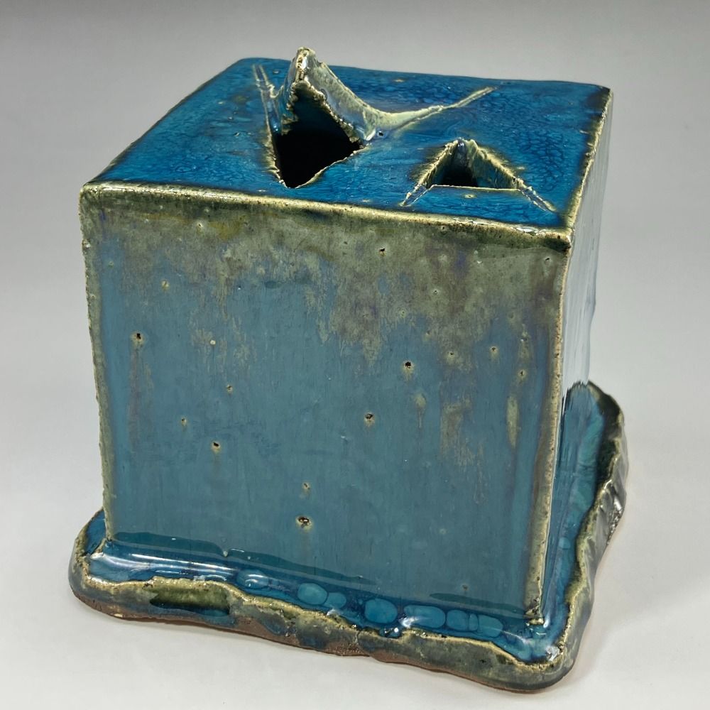 熊倉順吉 作 青い飾壺 前衛陶芸家集団 走泥社 陶磁器 _ 置物 オブジェ
