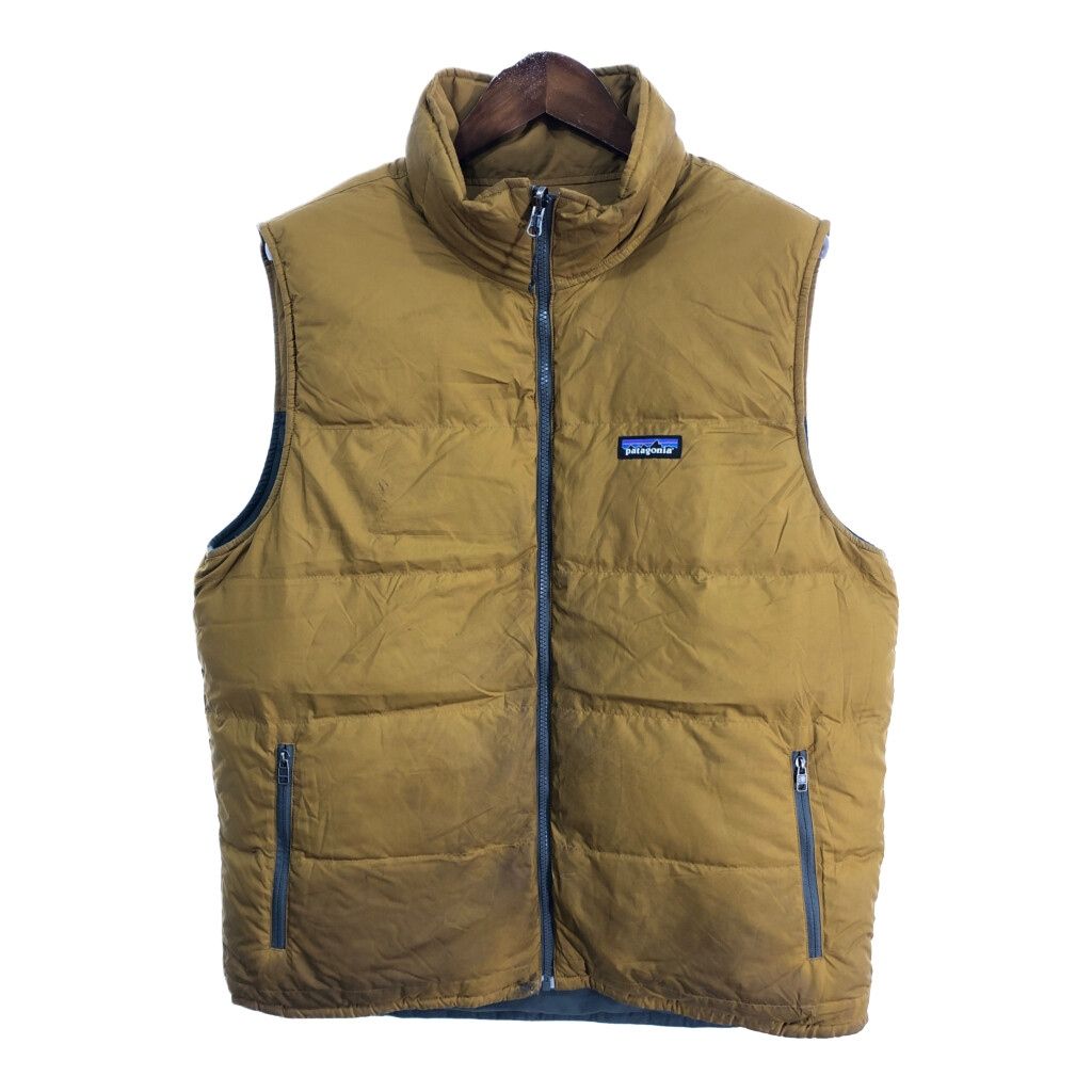 patagonia パタゴニア リバーシブル ビビー ダウンベスト アウトドア ライトブラウン (メンズ L相当) 中古 古着 S3919