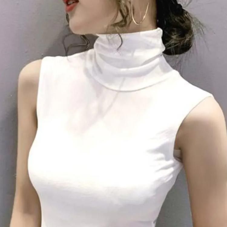 2枚セット ハイネック ノースリーブtシャツ レディース 薄手