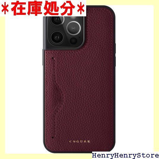 COGURE コグレ iPhone12ProMax ケース 本革 シュリンクカーフレザー カード入れ シンプル おしゃれ ギフトボックス付き COPC1 ワインレッド WineRed 1222