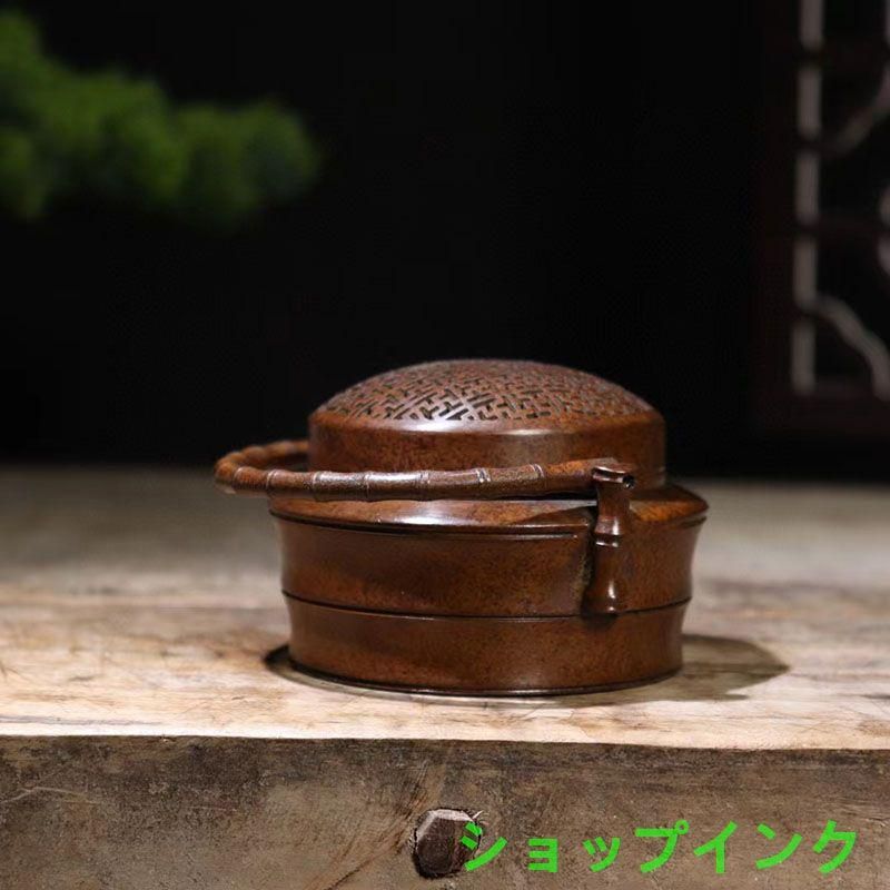 銅製 提梁暖手炉 竹節手提げ暖手炉 香炉 香道具 装飾品 工芸品 置物 銅製 提梁暖手炉 竹節手提げ暖手炉 香炉 香道具 装飾品 工芸品