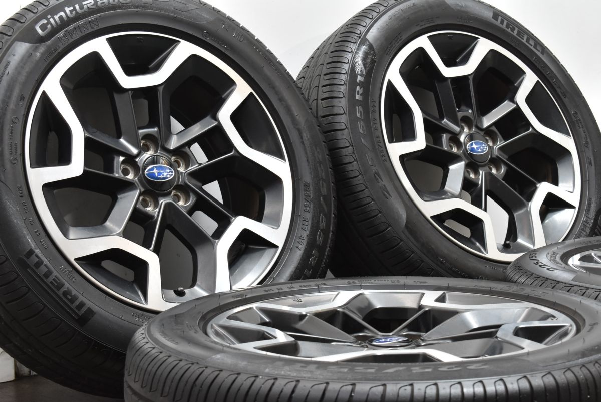 17インチ 7J ET55 PCD100 225/60R17 21年 スバルXV 2021年製 走行わずか】スバル GT XV 後期 純正 17in 7J +55
