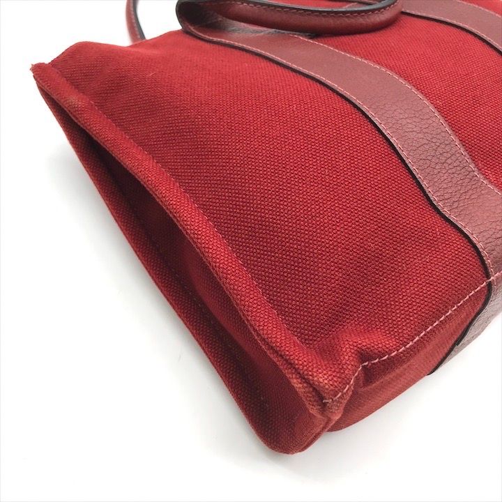 良品 HERMES エルメス サックアーネPM ハンド バッグ レッド