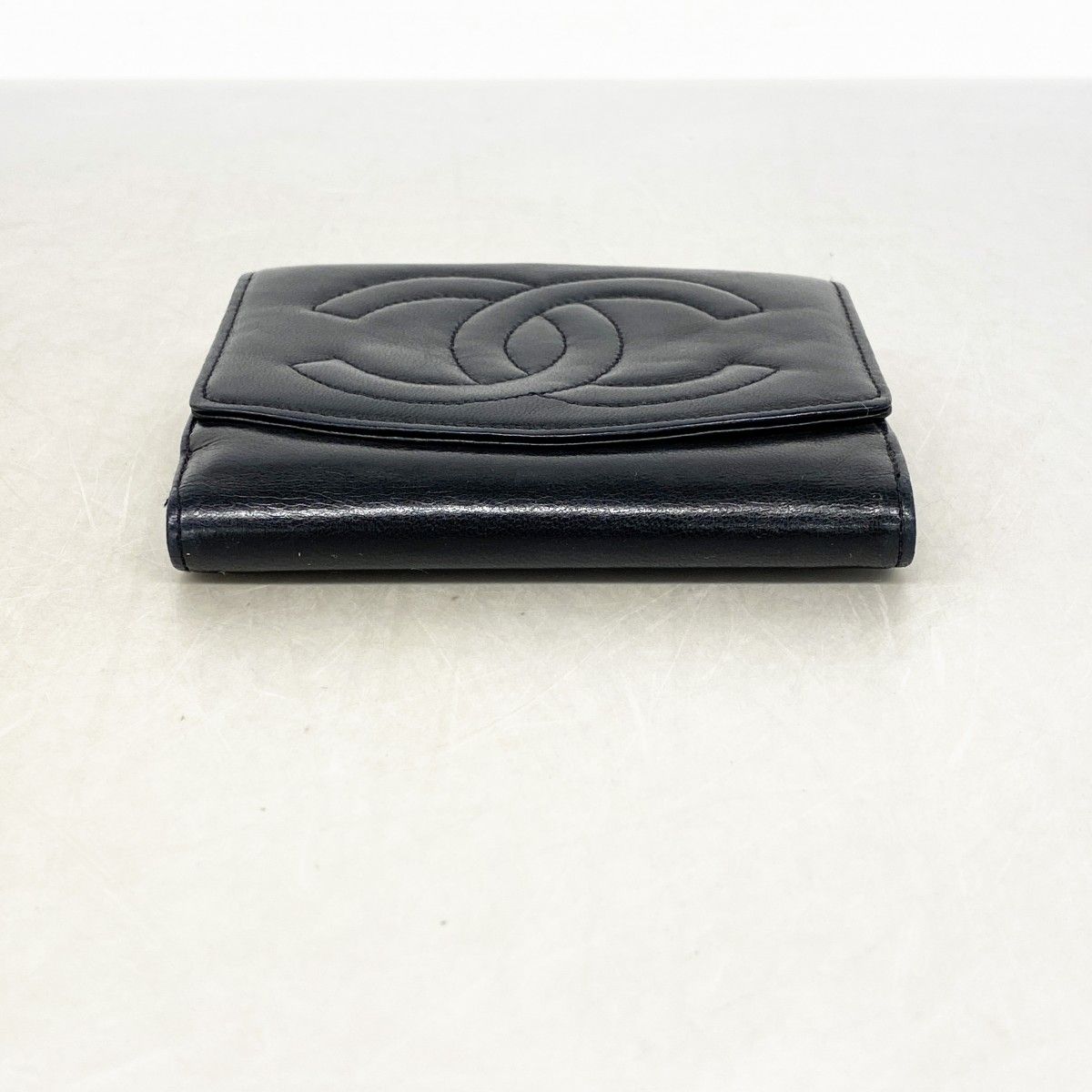 5mc3644 シャネル 財布 ラムスキン ブラック ゴールド金具 レディース