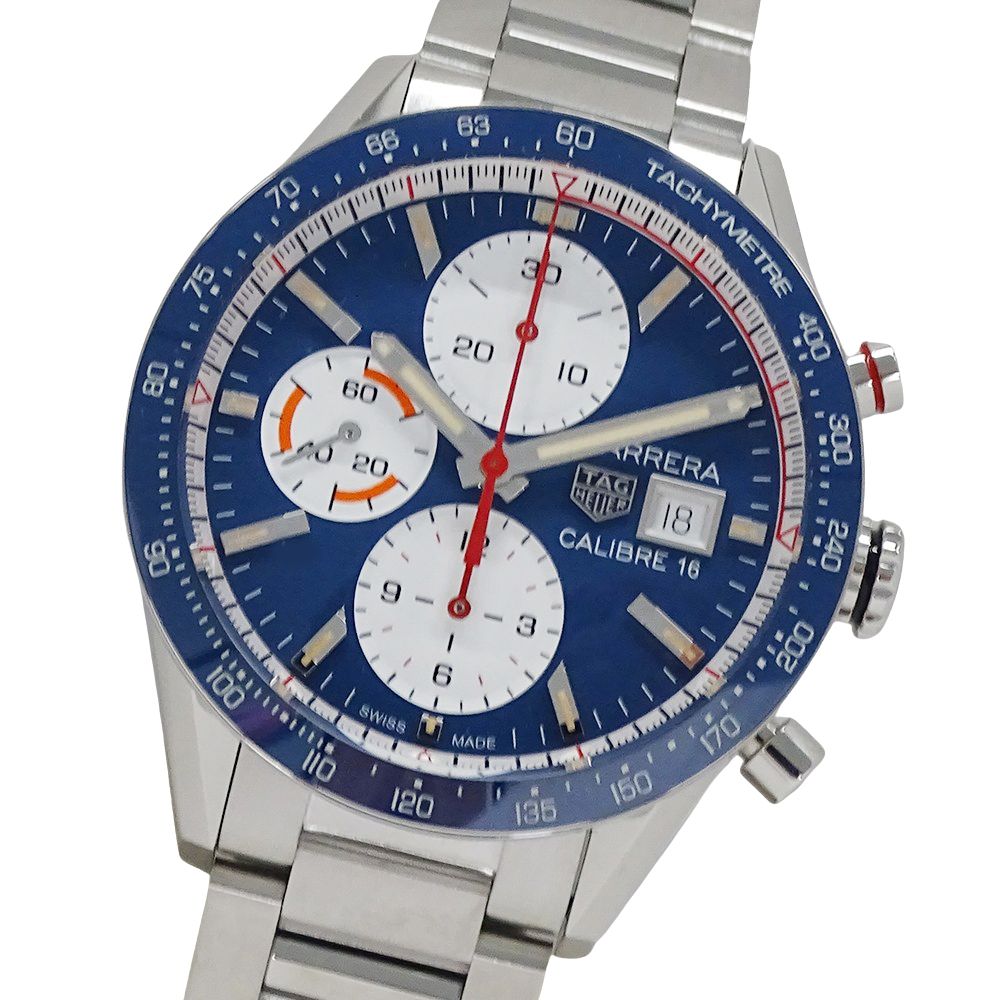 タグホイヤー TAG Heuer カレラ CV201AR-1 BA0715 時計 メンズ ブランド キャリバー16 クロノグラフ 自動巻き AT ステンレス SS シルバー ブルー 磨き済み