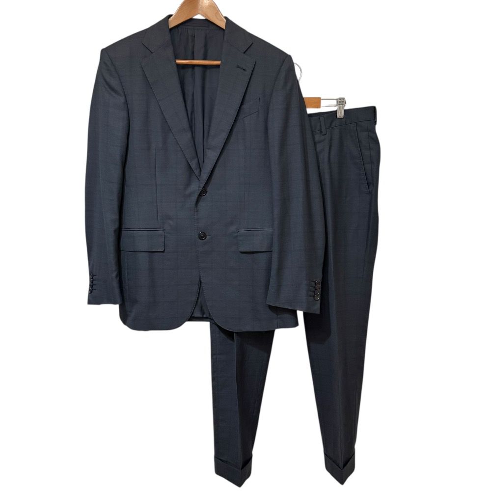 Ermenegildo Zegna エルメネジルドゼニア TROFEO600 ウインドウペンチェック テーラードジャケット パンツ スーツ 7-46C グレー メンズ 古着