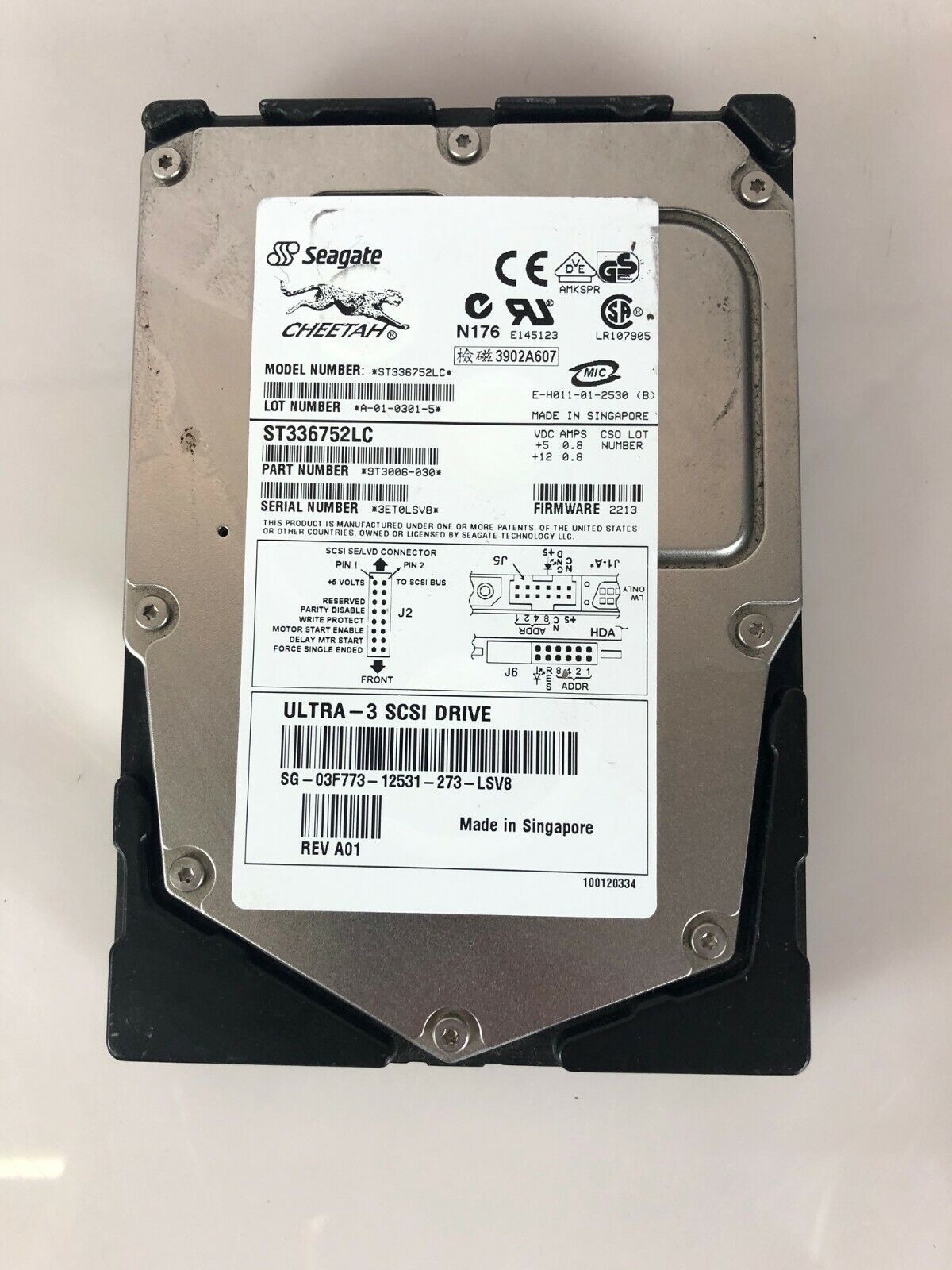 03F773 SEAGATE/DELL 3F773 36GB 15K U160 3.5