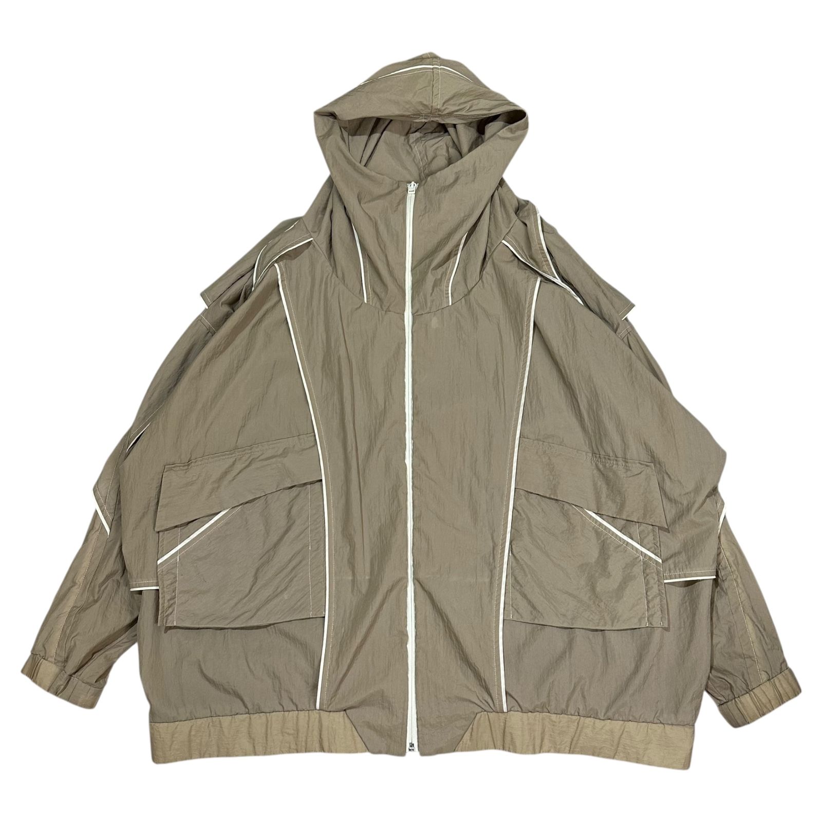 美品balmung バルムングボロハイネックビックパーカー ビーセカンド BALMUNG (バルムング) Layered High Neck Big Hoodie 重ね ハイネック