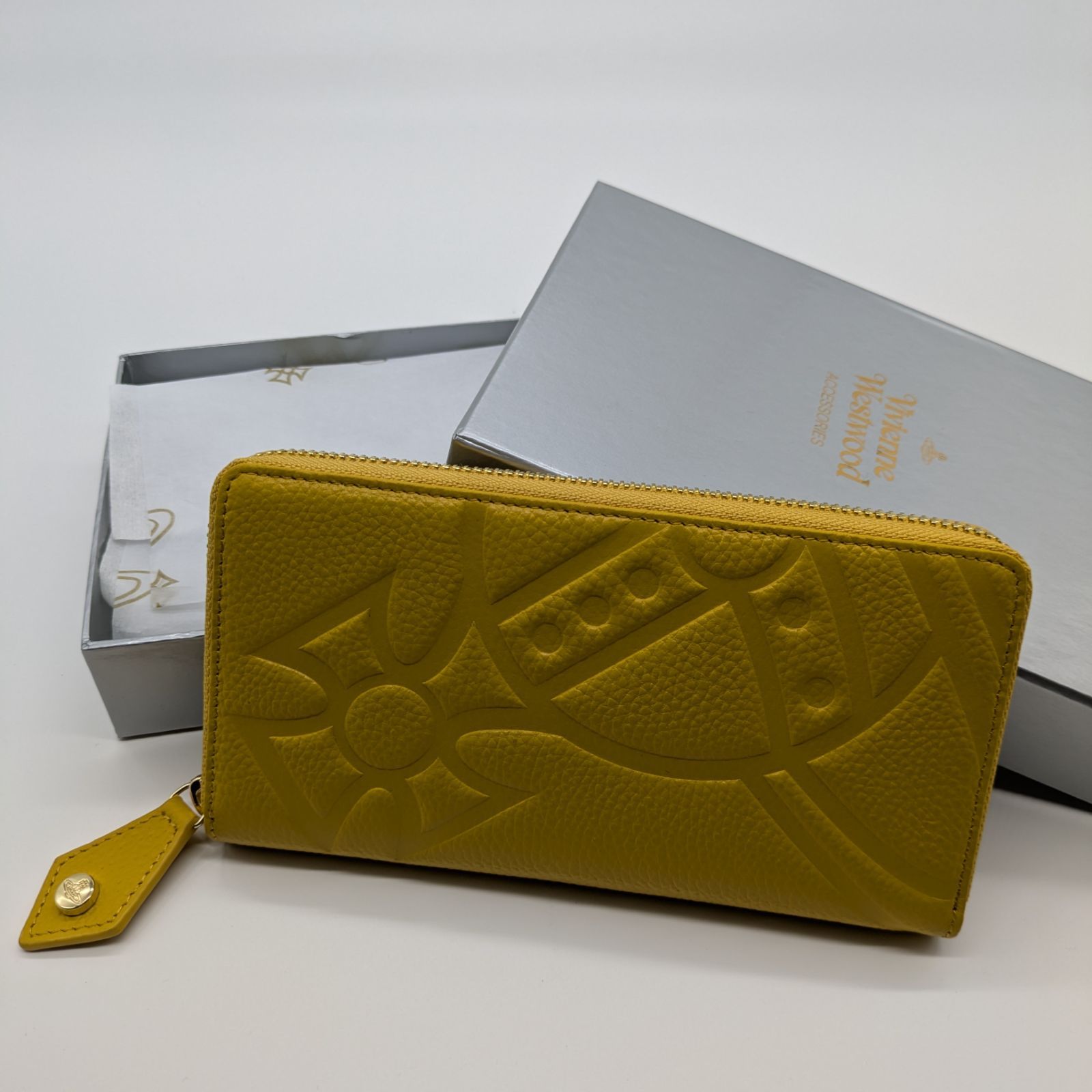 Vivienne Westwood ☆長財布☆ライトグレー ベージュ イエロー レザー 