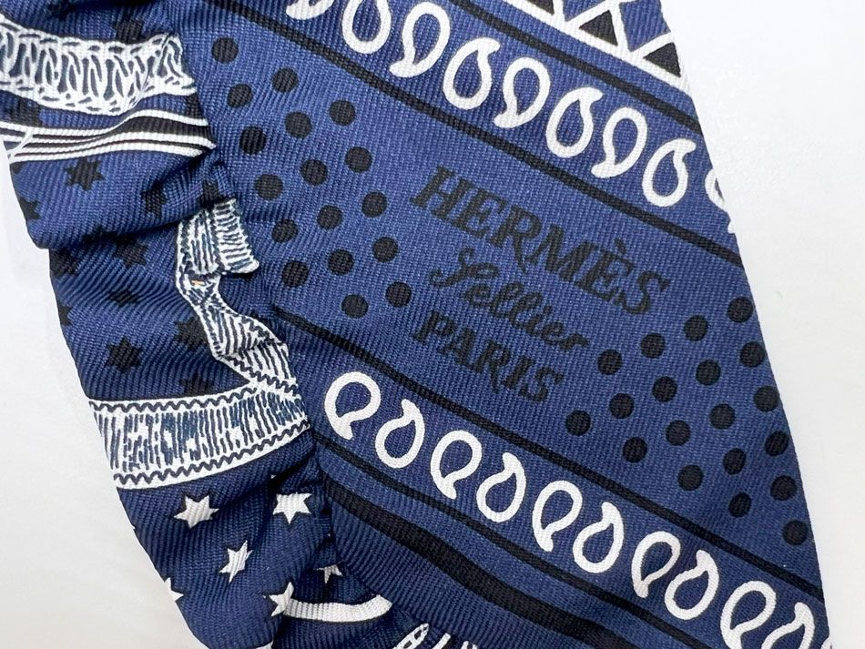 ❤️美品❤️エルメス　ツイリー　エプロンドール　フリル　ネイビー HERMES エルメス ツイリー スカーフ フリル エプロン・ドール