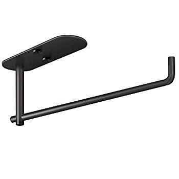VAEHOLD ペーパータオルホルダー キャビネット下取り付け キッチンペーパータオル用 粘着ブラックペーパータオルロールホルダー 壁に貼れる SUS3