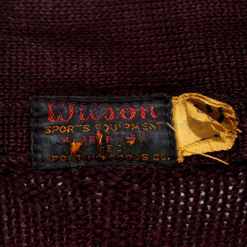 40s USA製 vintage Wilson ウィルソン レタード ウール ニット