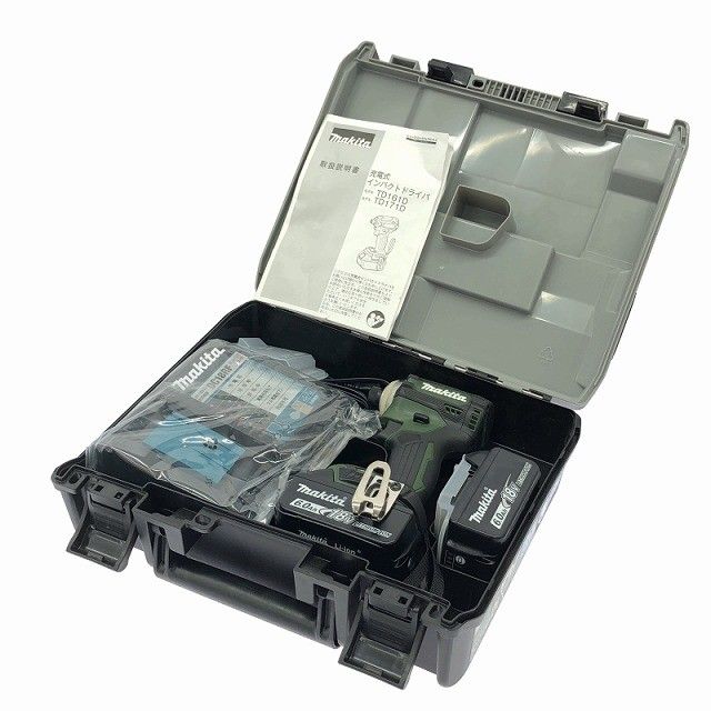 色 makita マキタ 18V 充電式インパクトドライバ TD171DGXAG グリーン バッテリ2個 6.0Ah 充電器 ケース116772