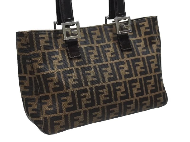 FENDI フェンディ ハンドバッグ トートバッグ ズッカ柄 キャンバス ブラウン シルバー金具 4b007470 DECORATOM_COM_BR