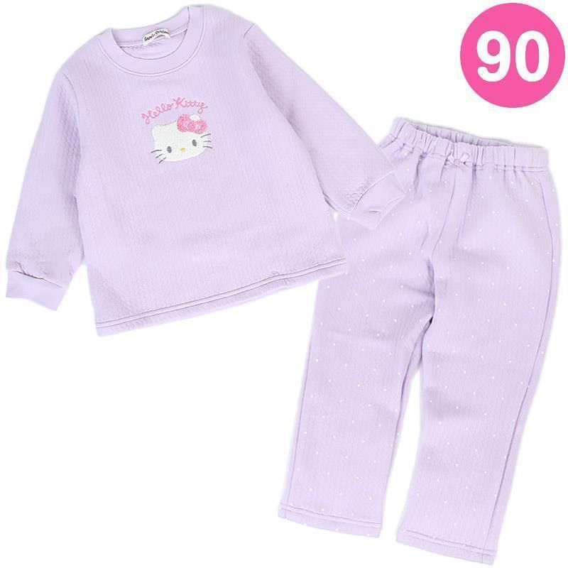 ハローキティ パジャマ キッズキルトパジャマ 90cm ルームウェア 秋冬春 長袖 長ズボン あったか 子ども 女の子 サンリオ sanrio キャラクター