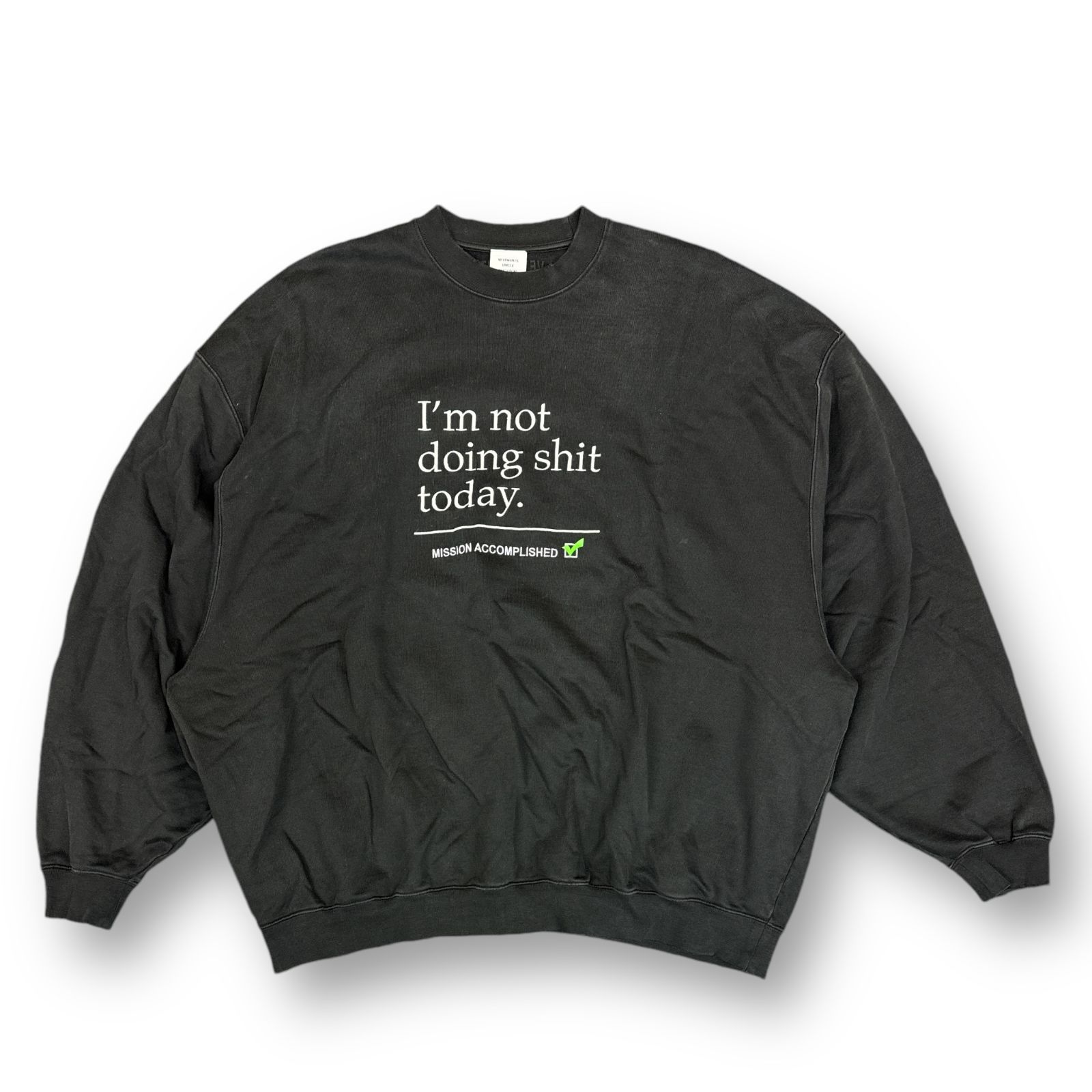 VETEMENTS 23SS Not Doing Crewneck Sweat ノットドゥーイング VETEMENTS 23SS Not Doing Crewneck Sweat ノットドゥーイング
