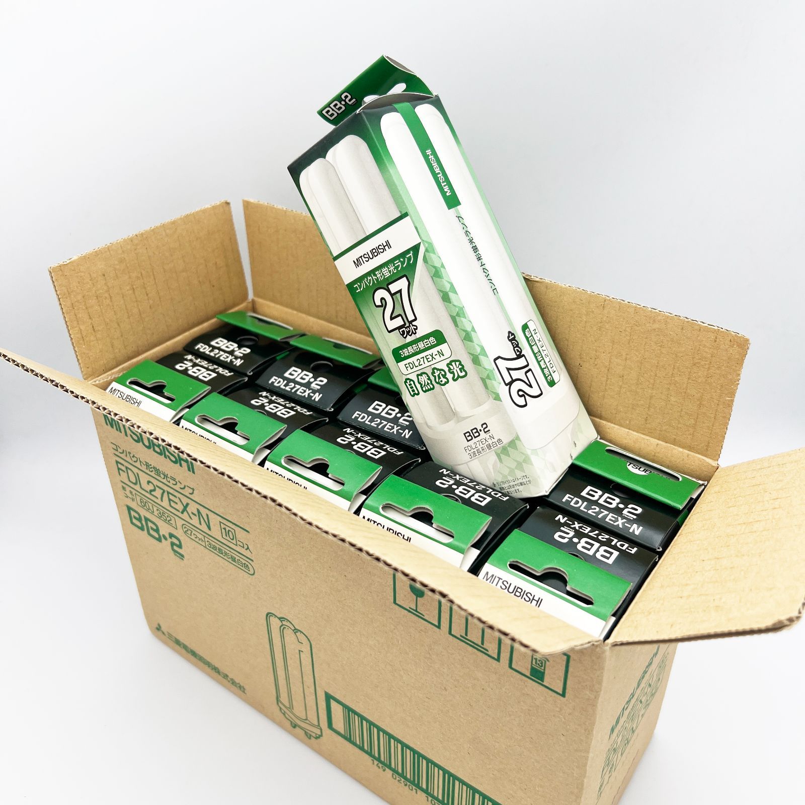10個セット ♥ 三菱電機照明 コンパクト形蛍光ランプ BB 2 Double FDL 27W形 昼白色 FDL27EX-N 60J352