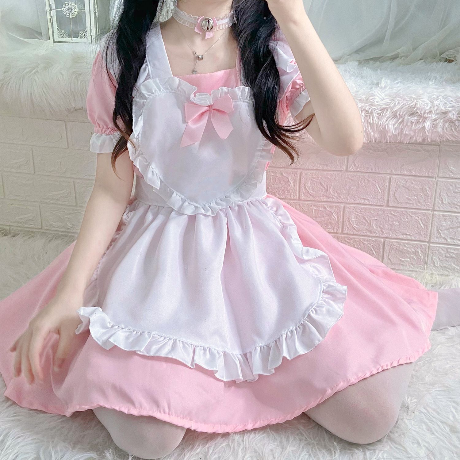 アリス風ロリータメイド服 キュートなアリス風ロリータメイド服ワンピース コスプレ衣装