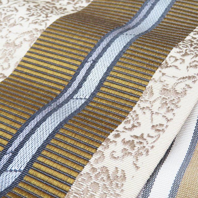 博多織　半幅帯　正絹　織り出し花唐草模様No.3-22 博多織 半幅帯 正絹 織り出し花唐草模様No.3-22 博多織 半幅帯 正絹