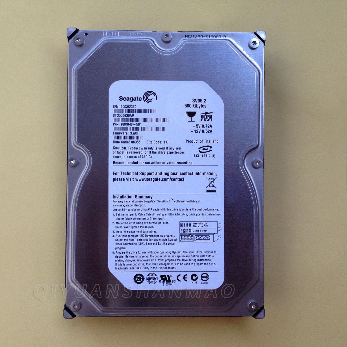 Seagate ST3500630A ST3500630AV 500GB 7200RPM 3.5 PATA|IDE HDD ハードディスク ドライブ