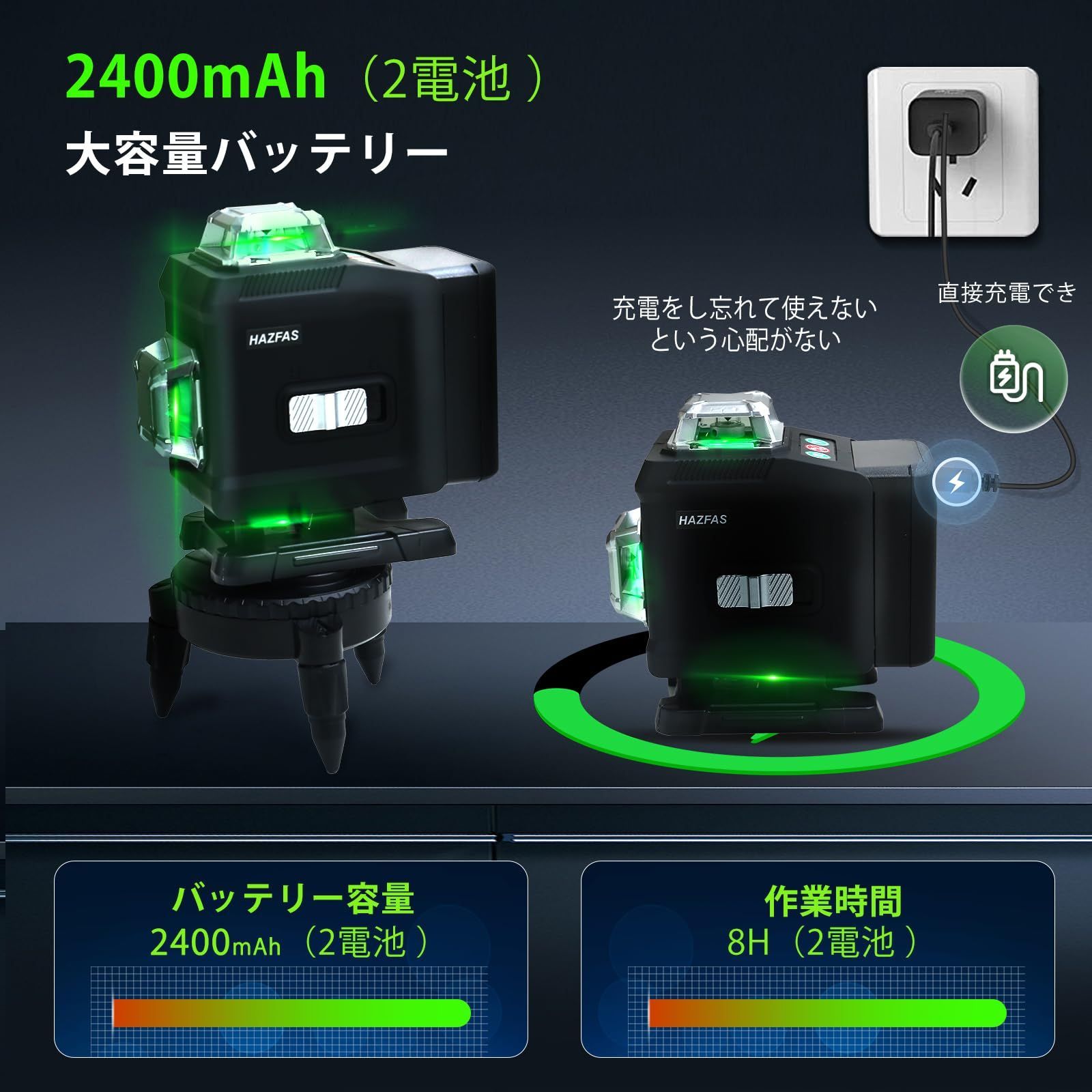 4Dグリーンレーザー墨出し器 4x360°