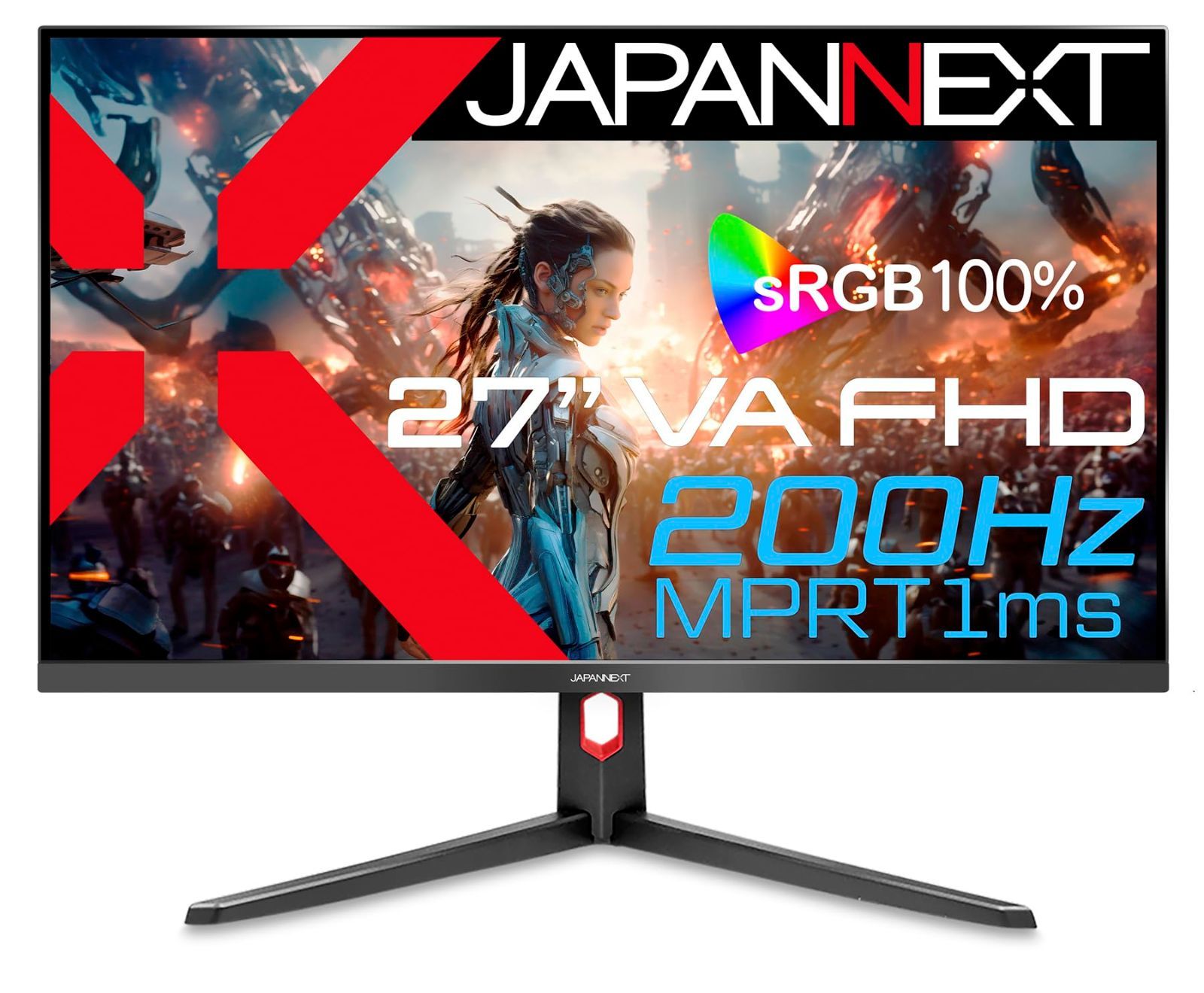 新着商品 VA 1920x1080解像度 パネル フルHD ディスプレイ 1ms HDMI|DisplayPort|VESA対応|ブルーライトカット 200Hz | ゲーミングモニター 視野角178° 27インチ JN-27V200F JAPANNEXT