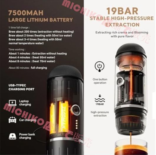 旅行用エスプレッソコーヒーメーカー