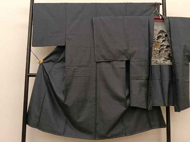 平和屋着物●男性 本場大島紬 アンサンブル 100亀甲 総詰め 正絹 BAAT0945yc