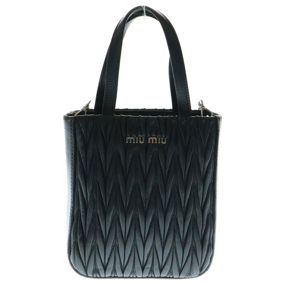 ミュウミュウ 2WAY ショルダーバッグ miu miu ブラックシルバー金具