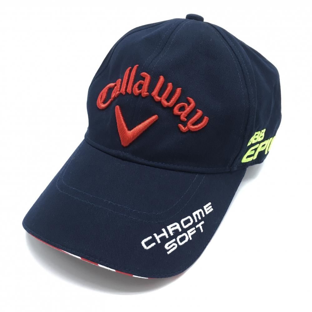 【超美品】キャロウェイ キャップ ネイビー×レッド ODYSSEY ビッグロゴ  ゴルフウェア Callaway