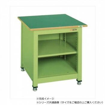 サカエ 一人用作業台KTタイプ サカエリューム天板 900×750×740mm 中棚付 KT-202FEN