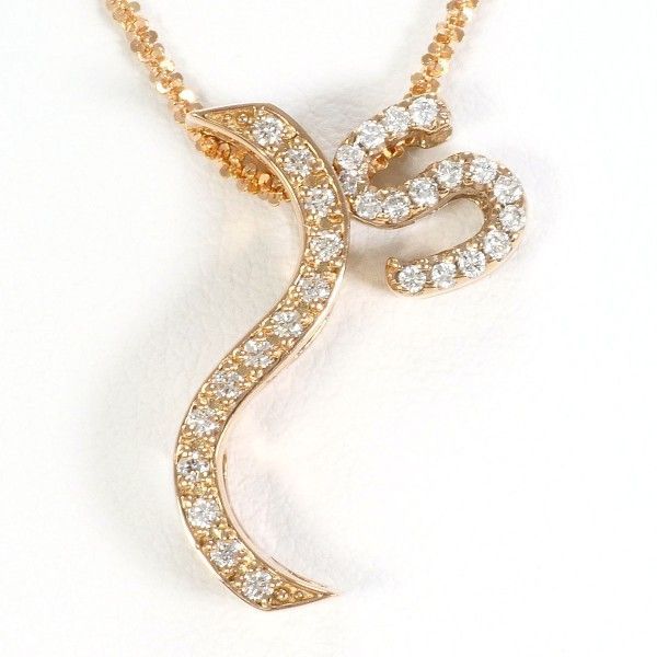 K18PG ネックレス Necklace ダイヤ 0.10 0.09 カード鑑別書 総重量約5.1g 約45cm